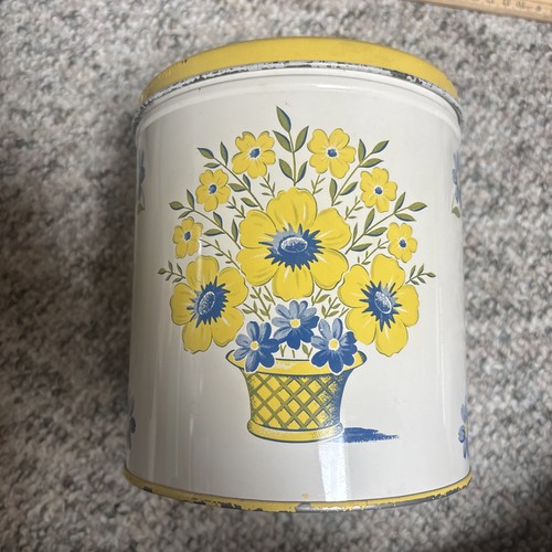 Vintage decoware floral tin - vintage,